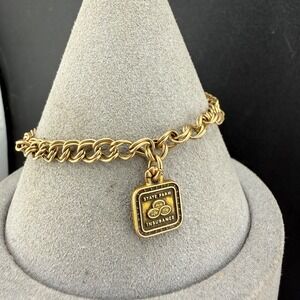 Vintage State Farm Insurance Charm Bracelet Gold‎ Filled GF Double Link 6.5"